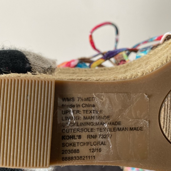 SO Women’s Multi Color Lace Up Espadrilles - Size 7.5 - Picture 5 of 9